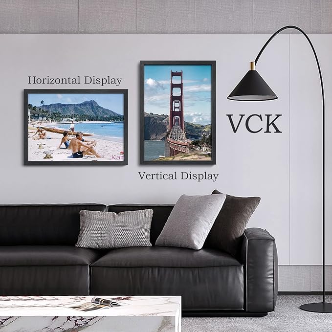 VCK 20x28 Solid Wood Poster Frame Set of 5,Textured Exclusive Black Picture Frames, Wall Hanging