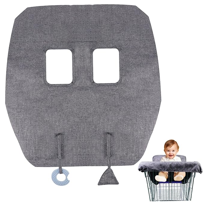 Baby Shopping Cart Cover, Polyester Foldable High Chair Cover, Infant Grocery Cart Cushion Liner with Storage Pouch for Infant, Toddler Shopping