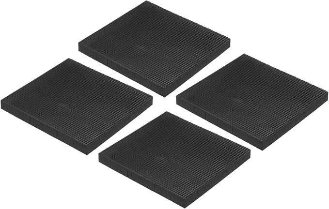 PATIKIL Rubber Anti-Vibration Pads, 4 Pcs Square Vibration Isolation Mats 3.94" x 3.94" x 0.4" for HVAC, Air Conditioner, Air Compressor, Washer, Dryer, Black