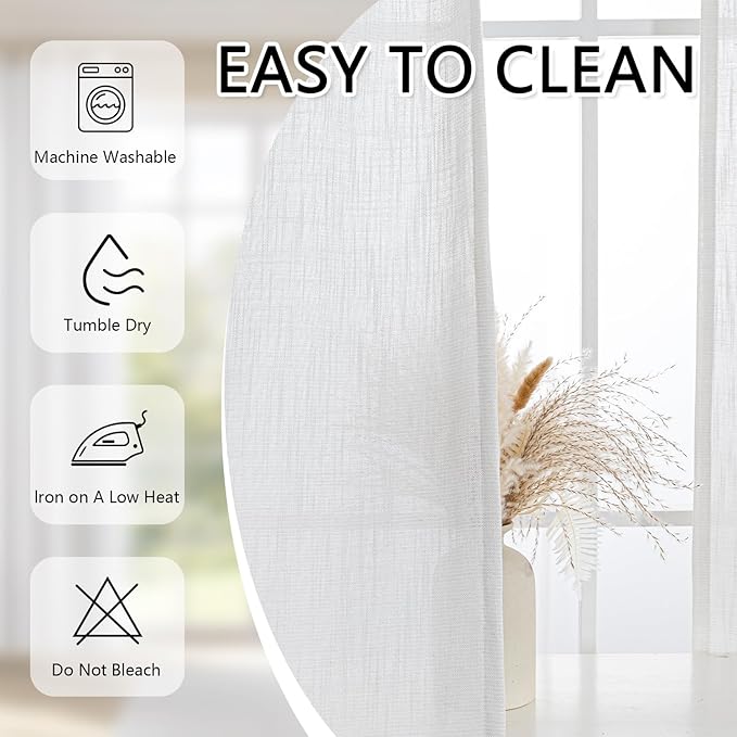 MYSKY HOME Natural Living Room Curtains 96 Inch Long 2 Panel Sets, Soft Cotton Blend Semi Sheers Light Filtering Pinch Pleated Privacy Drapes for Patio Nice Vertical Elegant Style, Beige, 40 x 96 in