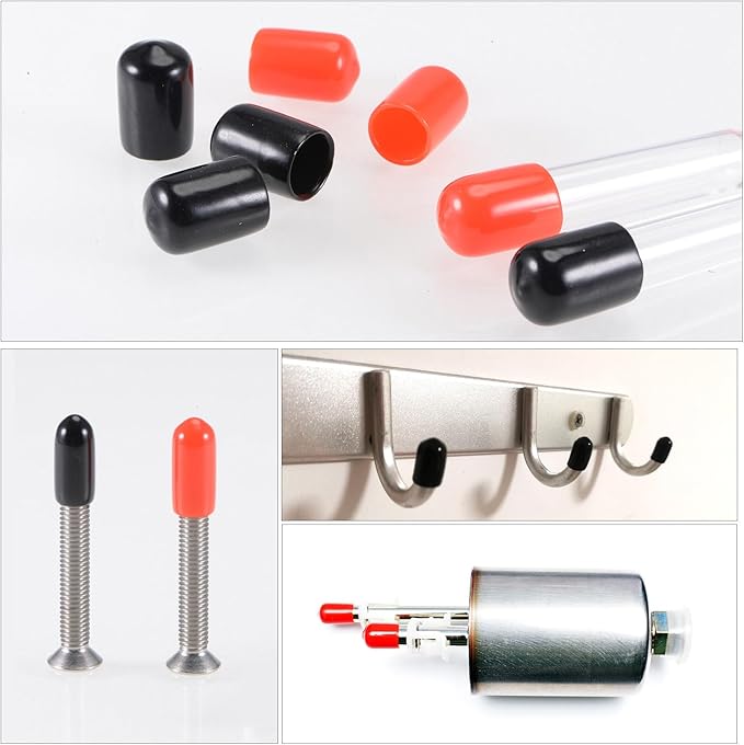 uxcell 4pcs Rubber End Caps 70mm ID Vinyl Round Tube Bolt Cap Cover Screw Thread Protectors Clear, 40mm Height