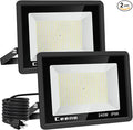Ceena 2 Pack 240W Plug in LED Flood Light Outdoor, 24000lm Super Bright Floodlight with Switch and 5.9FT Wire, IP66 Waterproof 6000K LED Work Lights for Basketball Court, Playground, Stadium