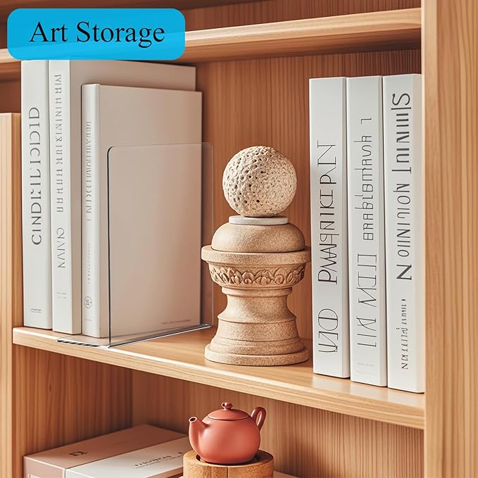 Acrylic Shelf Dividers for Closet Organization: 12" Tall x 10" Deep Closet Shelf Divider for Clothes Purse Sweater - Free Standing Clear Separators for Shelves, 5Pack