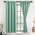 JIUZHEN Blackout Curtains for Bedroom– Thermal Insulated,Noise Reducing Room Darkening Privacy Drapes for Living Room, Set of 2 Panels with Tiebacks, 38 x 72 inch Long, Sage Green