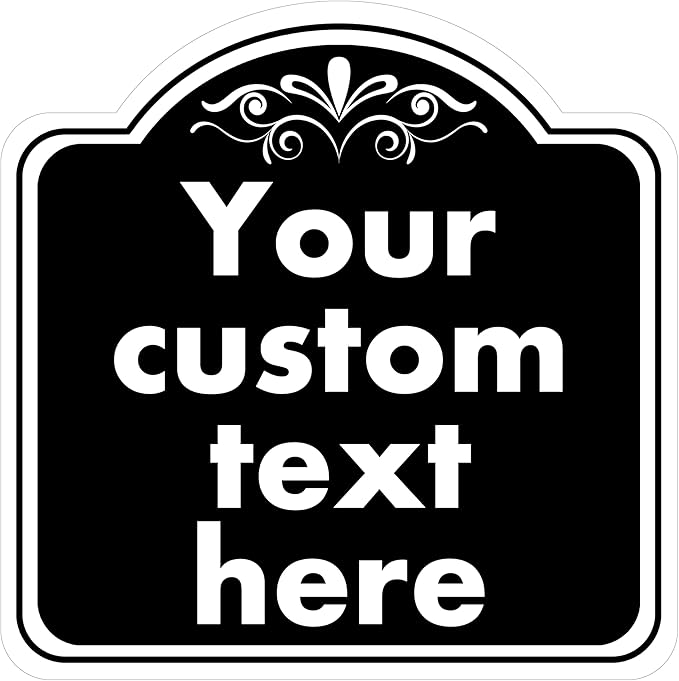 Custom Indoor/Outdoor Aluminum Weatherproof Metal Sign, Modern Minimalist Style, Black, 14*14 Inch, Customize for Office, Business, Workplace, Home, Delivery Signs