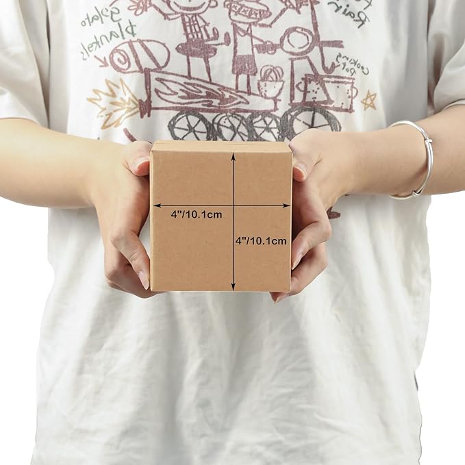 EdenseeLake 40 Pack 4x4x4 inches Shipping Boxes Small Cardboard Boxes for Packing, Moving, Mailing, Brown