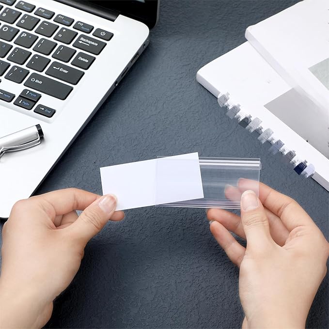 Kathfly 200 Pcs Plastic Wire Shelf Label Holder, Sign and Ticket Holder Clips with Paper Insert Area 3"x1.25" Compatible with Metro 1-1/4 Inch Shelves, Label Inserts Included