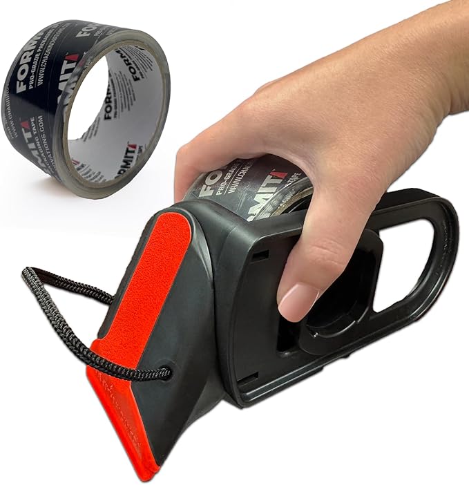 Clear Packing Tape with Dispenser (1 Roll) - Professional Grade for Boxes - Packaging, Shipping with Refillable Dispenser, Fits Standard Bulk Tapes Up to 2" Wide