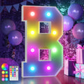 imprsv 3FT Colorful Marquee Letters B, 18 Colors Large Light up Letters Alphabet Sign with Remote, Big Marry Me Sign, Birthday Party Decorations Anniversary Wedding Decoration