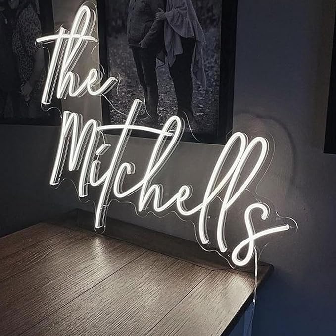 Custom Neon Signs for Wall Décor, Neon Name Sign Personalized for Wedding Birthday Party Event Backdrops, LED Neon Light Signs Customizable for Home Bedroom Shop Bar Salon Decor