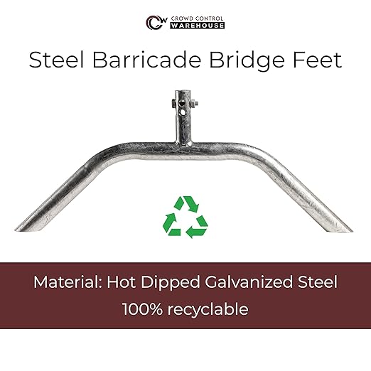 Angry Bull Barricades Metal Interlocking Steel Barricade (8.5 Ft. Heavy Duty, Bridge Feet, Red Powder Coated, Set of 10)
