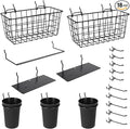 G.CORE Pegboard Organizer Accessories 18 Pack, Peg Board Hooks Assortment Organizer Accessory, Various Tools Storage Arrange System Kit for Garage Craft Workshop Workbench Hobby Office