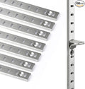 Bueyfolt 34 Inch 10Pcs Pilaster Shelf Brackets, Adjustable Mortise Mount Shelf Rails with Screws for Wall Shelving System