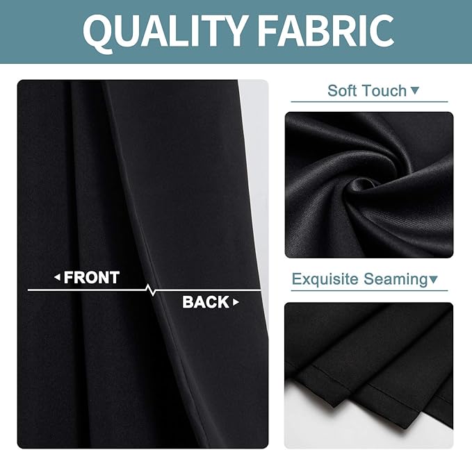 ChrisDowa Room Divider Curtain 120 Inches Long, Wide Blackout Sliding Door Curtain for Bedroom, Room Darkening Privacy Window Curtain for Patio Door (1 Panel Set, Black, 100 x 120 Inch)