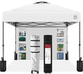Best Choice Products 10x10ft Easy Pop Up Canopy w/Side Wall, 10 Pockets, Portable Carrying Case, 1-Button Setup, 4 Weight Bags - White