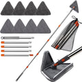 Wall mop Cleaner with 8 Replacement Pads,Wall Cleaning mop with Extension Pole 29" to 85",360° Folding Rotating Baseboard Cleaner Tool with Long Handle for Painted Walls, Window, Floor,Ceiling