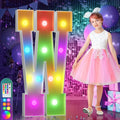 imprsv 4FT Colorful Marquee Letters W, 18 Colors Large Light up Letters Alphabet Sign with Remote, Large Marry Me Sign, Birthday Party Decorations Anniversary Wedding Decoration
