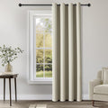 ChrisDowa Blackout Curtains 120 Inches Long for Living Room, Grommet Thermal Insulated Room Darkening Curtains for Bedroom (1 Panel Set, Beige, 52W x 120L)