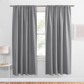 PONY DANCE Blackout Curtains for Bedroom, Rod Pocket Thermal Insulated Noise Reducing Noise Reducing Drapes for Living Room, W 52 x L 72 Inch, 2 Panels, Silver Grey