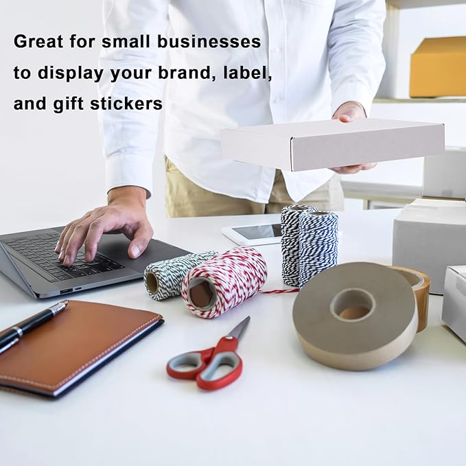 MEBRUDY 12x9x2 Inches Shipping Boxes Pack of 25, White Corrugated Cardboard Box for Mailing Packing Literature Mailer