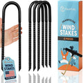 Trampoline Stakes Anchors High Wind, Rebar Stakes, 12 Inch, Galvanized Steel, Easy Installation - Tent Stakes & Trampoline, Trampoline Accessories, U-Shaped Ground Stakes for High