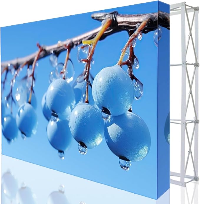 Customize Collapsible Pop Up Display Stand with Tension Fabric Banner for Trade Show Display Backdrop Booth,Exhibition,Conference,Weddings,Parties,Stores 7.5x7.5FT(Frame&Banner)