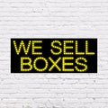 LED We Sell Boxes Sign for Retail Business Displays |Advertising Electronic Light Up Sign for Windows Walls |11"H x 27"W x 2"D