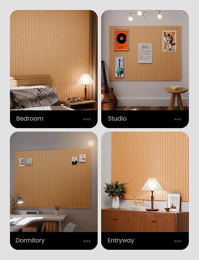 Large Felt Bulletin Board 48" x 36" Cork Board Alternative-12 Pack with 70 Safe Removable Adhesive Tabs, Cork Boards for Walls for Home Office Classroom Pin Board-Mustard Yellow