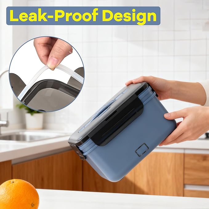 Monteka Cordless Electric Lunch Box for Adults, 1.8L Rechargeable Portable Food Warmer Heated Lunch Box, Christmas White Elephant Gifts, Suitable for Office, Picnic, Car, Construction Site