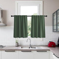 KGORGE Room Darkening Curtains 36 inch for Bedroom, Privacy Energy Saving Short Tiers Half Window Curtains for Bedroom Bathroom Dining Cafe, Back Tab Rod Pocket, W34 x L36, Dark Green, 2 Panels