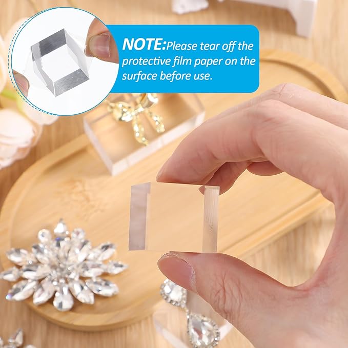 DIVINA VITAE 16Pcs Acrylic Square Display Block Clear Polished Acrylic Risers Display Stands 1 x 1 x 1 Inch Cubes Solid Pedestal Stand for Jewelry Perfume Collection Showing