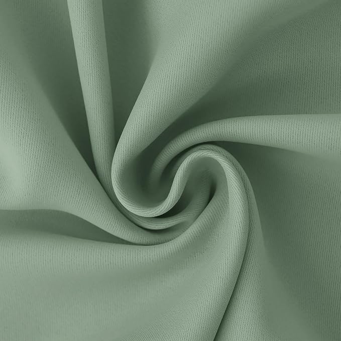 BGment Sliding Door Curtain for Patio 84 Inch Long, Extra Wide Room Divider Room Darkening Blackout Curtain for Bedroom, Thermal Insulated Privacy Window Curtain 1 Panel, Frosty Green, 100 Inches Wide