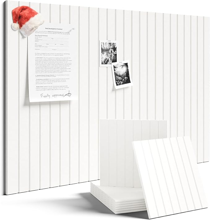 Large Felt Bulletin Board 36" x 24" Cork Board Alternative-6 Pack with 40 Safe Removable Adhesive Tabs, Cork Boards for Walls Cork Board for Home Office Classroom Pin Board (Milky White)