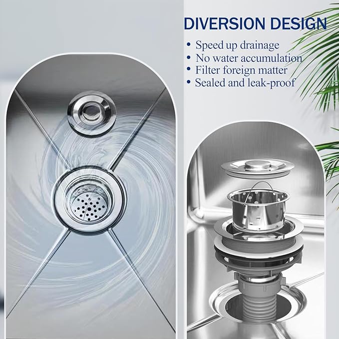 Commercial Floor Mop Sink - Stainless Steel Mop Service Basin, Floor Mount, 17.7'16.1'21.6'