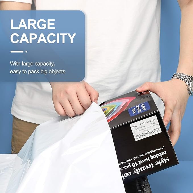 Metronic Poly Mailers 12x15.5 500pcs White Shipping Bags for Clothes Bulk,Self Adhesive Shipping Envelopes for Small Business,Waterproof Mailers Poly Bags for Shipping,Packaging Mailing Bags