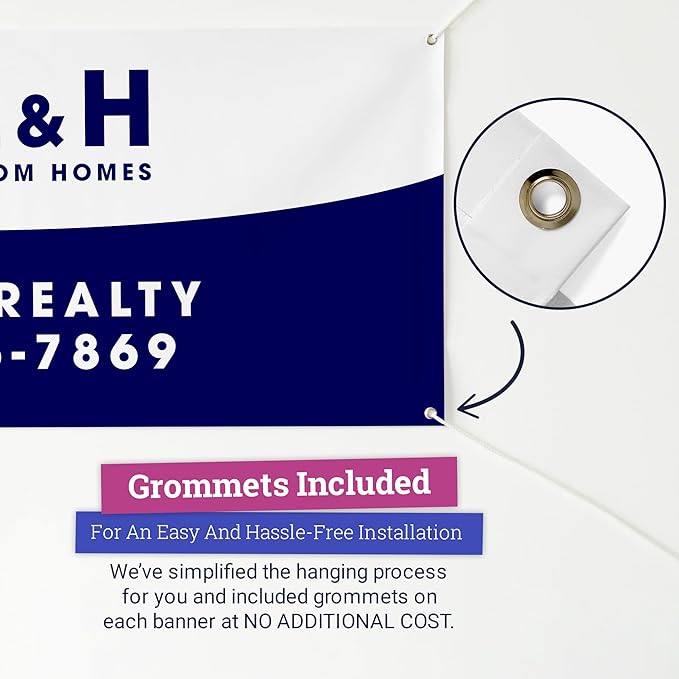 Personalized Vinyl Banner – Vinyl Printed Customizable Banner for Indoor and Outdoor Use (3'x5')