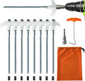Screw in Tent Stakes Heavy Duty,8 Inch Ground Anchors Screw in,Metal Stakes with Hex Head Driver,Camping Tent Accessories (8, White)