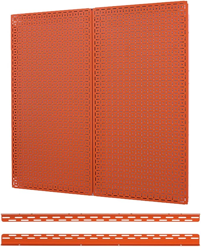 OmniWall Pegboard 2- Panel Side-by-Side Set 32-Inch Tall x 32-Inch Wide Metal Pegboard for Garage & Home Storage Silver
