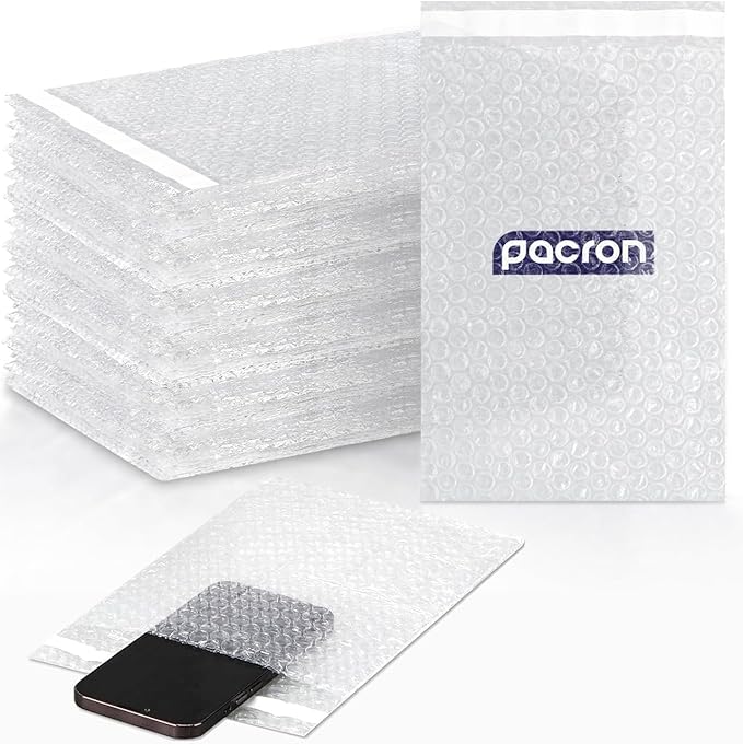 100 Pcs Clear bubble out Bags, 18x23 Bubble pouches, Self-Sealing clear mailer Bubble bags for Shipping, Packing, Storage, Moving, Cushioning Wrap Bags