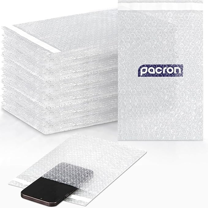 650 Pcs Clear bubble out Bags, 6x8.5 Bubble pouches, Self-Sealing clear bubble mailer bags for Shipping, Packing, Storage, Moving, Cushioning Wrap Bags
