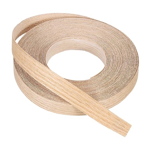 PATIKIL Red Oak Edge Banding, 3/4 Inch x 25 ft Wood Veneer Tape Pre-glued Flexible Plywood Edge Banding with Hot Melt Adhesive for Furniture Restoration