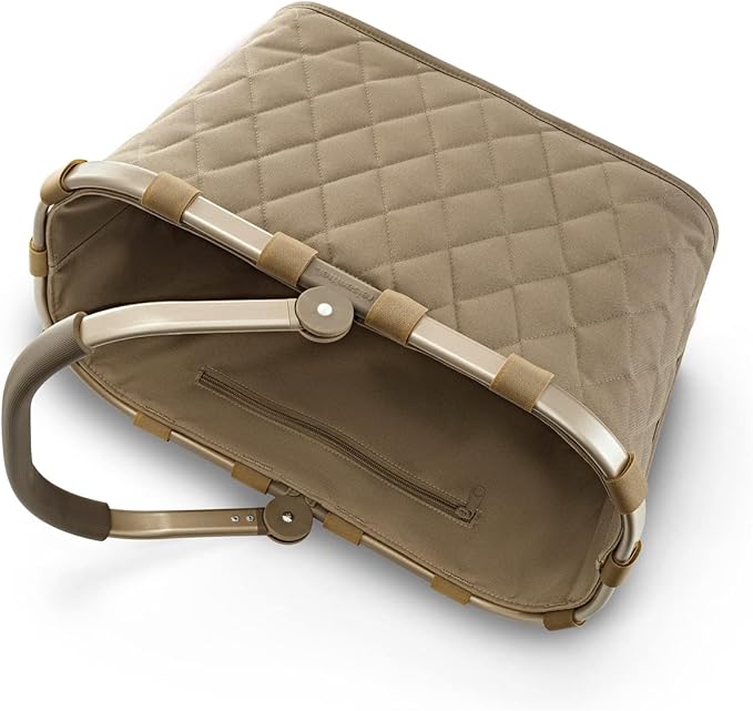 reisenthel carrybag frame rhombus olive - Sturdy shopping basket with plenty of storage space and practical inner pocket - Elegant and water-repellent design