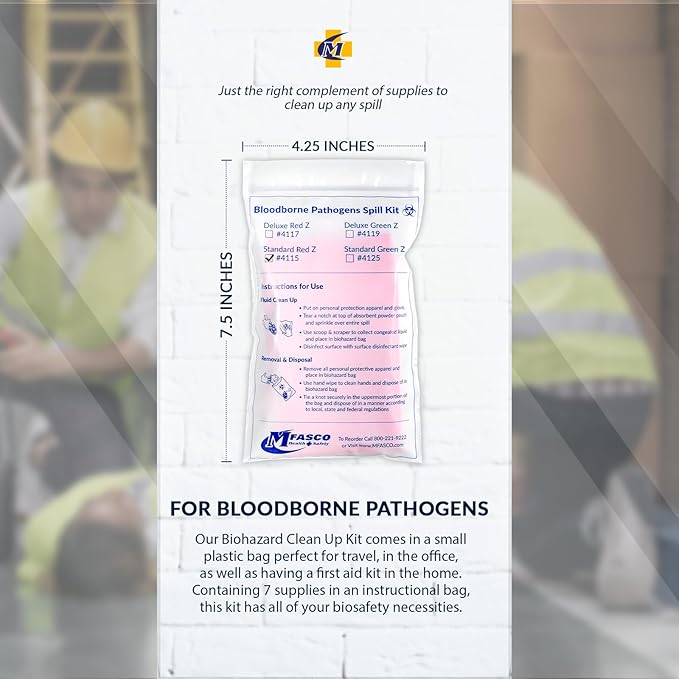 MFASCO Vomit & Bodily Fluid Clean Up Kit - Blood Spill Kits, Body Fluid Spill Kit - Comprehensive Cleanup Solution for Health Hazards and Ready First Aid Kit Spill Management