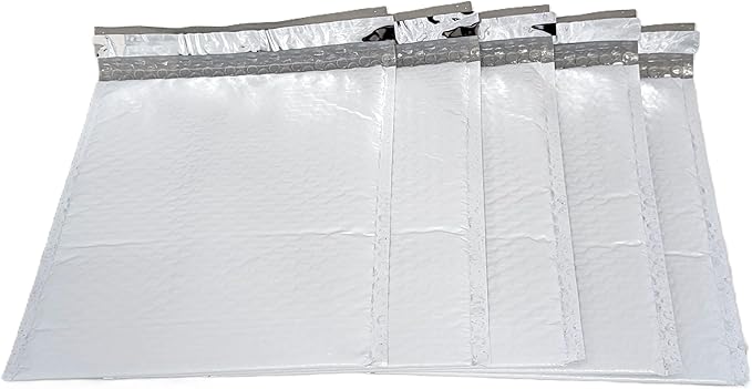 100-Pack 8.5x11" Bubble Mailers White Poly Padded #2 Envelopes Self Seal Shipping Bags Lightweight Tear Resistant Bubble Mailing Envelopes for Small Business Packaging, DVD, Clothing, Books, Gifts