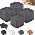 Furniture Risers Bed Risers - Rectangular Adjustable Block Riser for Raising 1.5-3 in. & 4.3 in. Beds, Tables, Sofas, Refrigerators, Washers - Up to 4,000 Pounds (Grey, Two Layers 3inches)