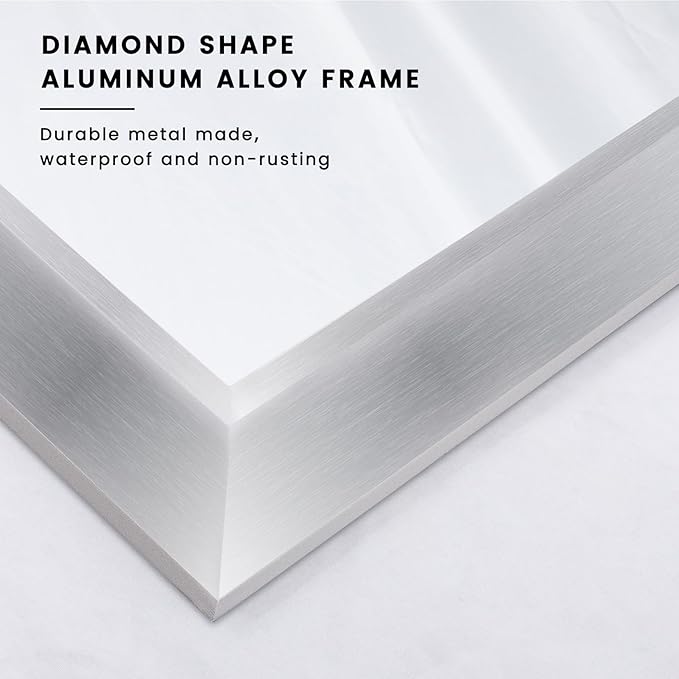 Amorho 60 X40 Inch Bathroom Mirror Silver, Thick Metal Framed Wall Mirrors for Over Sink, Brushed Nickel Mirror Perfect for Bedroom, Living Room, Entryway, Rectangle (Horizontal/Vertical).