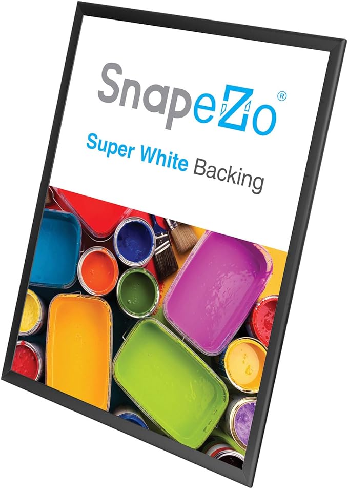 SnapeZo 23.4 x 33.1 (A1 Euro Size) Black Poster Frame, Front-Loading, Wall Mount, Aluminum 1.25" Profile, Professional Series