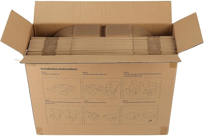HORLIMER 40 Pack 7x5x4 Shipping Boxes, Brown Corrugated Cardboard Box for Mailing, Packaging, Small Business