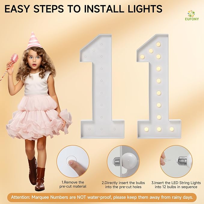 4FT Marquee Numbers, Large Light Up Numbers 0 for 10th 20th 30th Birthday Party Decorations, Giant Light Up Number for 2026 Graduation Prom Decor, 4 Feet Number 0 w/Lights DIY Kit