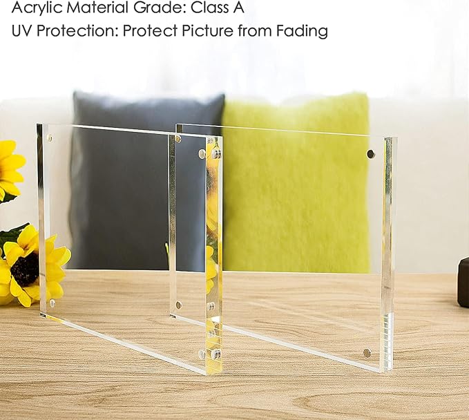 NIUBEE 8.5x11 Acrylic Picture Frames 3 Pack, Clear Certificate Document Magnetic Photo Frame for Tabletop Display